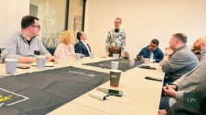 Corporate Connections meeting in London showcasing design, movies, and 80s nostalgia with attendees.