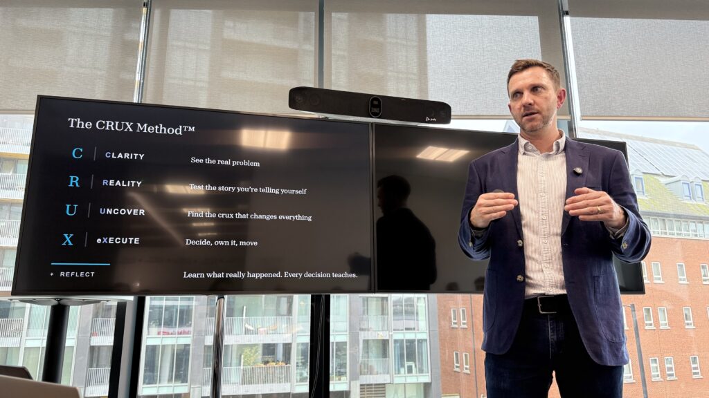 Crux Method workshop at Forvis Mazars office, enhancing business strategies for 2026+