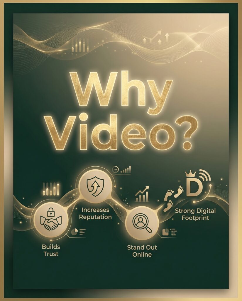 Video marketing builds trust and enhances online reputation for businesses and individuals.