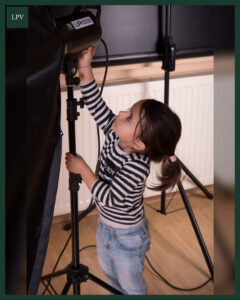 Mia since she was 2 she was around our studio, even taking first pictures with a camera, yes camera