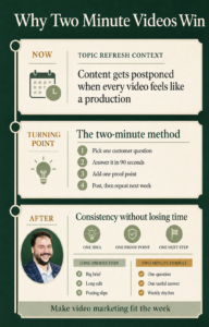 The 2-Minute Video Rule: How Busy Owners Stay Visible Without Becoming Marketers