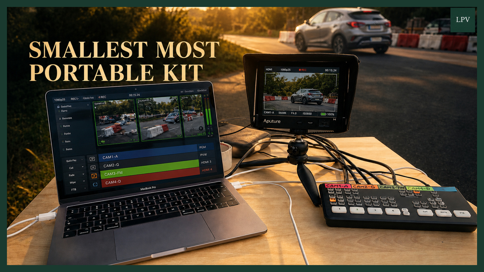 Compact roadside livestream kit for B2B video marketing agency London social media automation