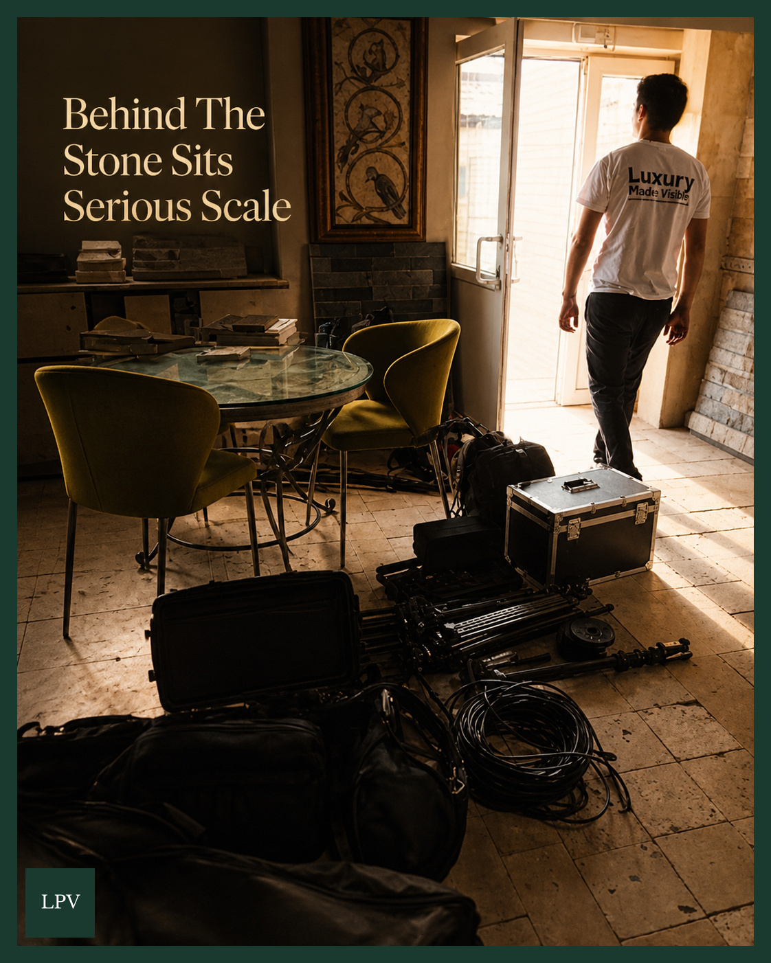 Piatra Design stone depot showcasing scale for B2B video marketing agency London