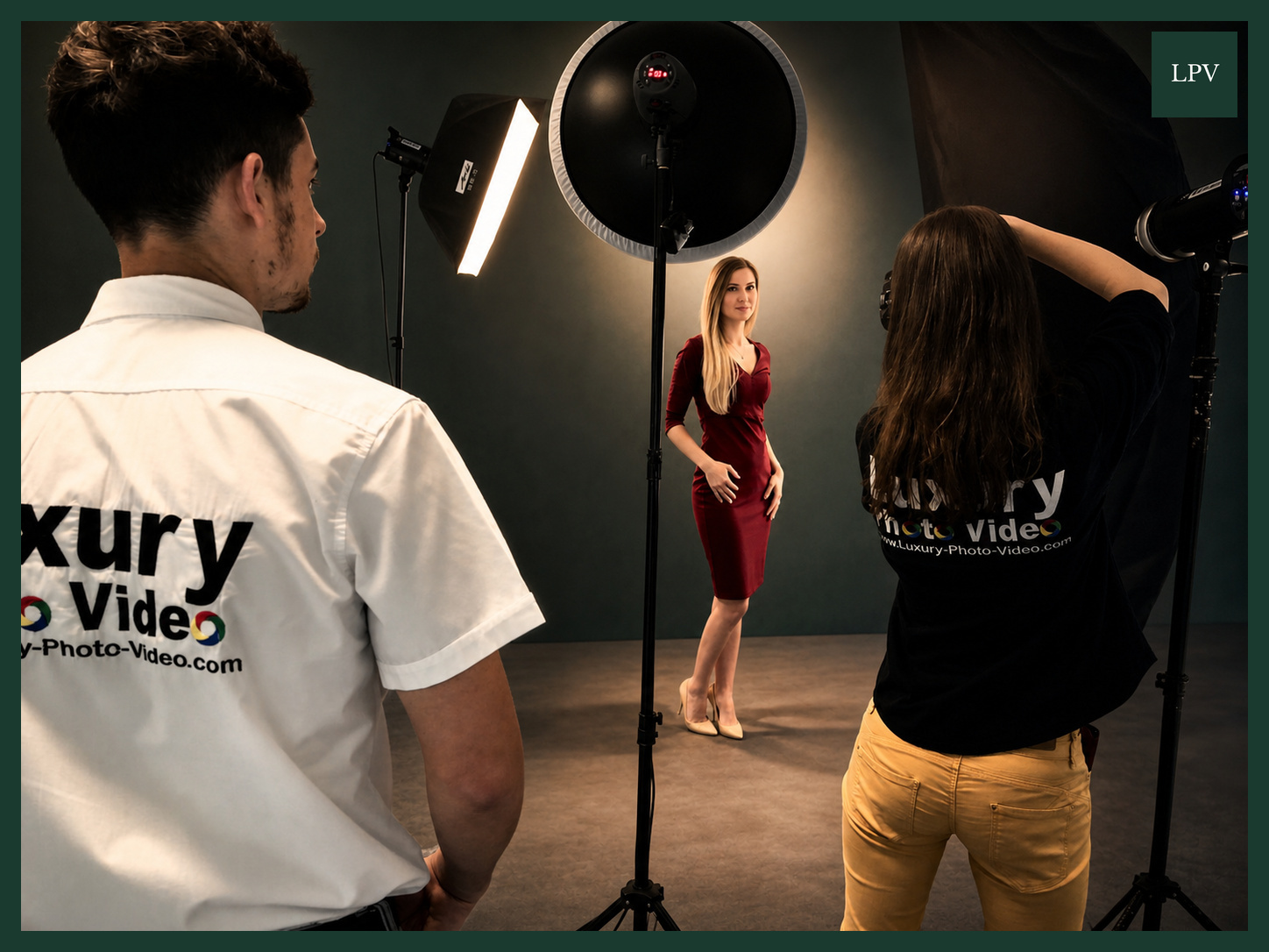 Male business owner ready on a London video shoot as crew await decisive direction