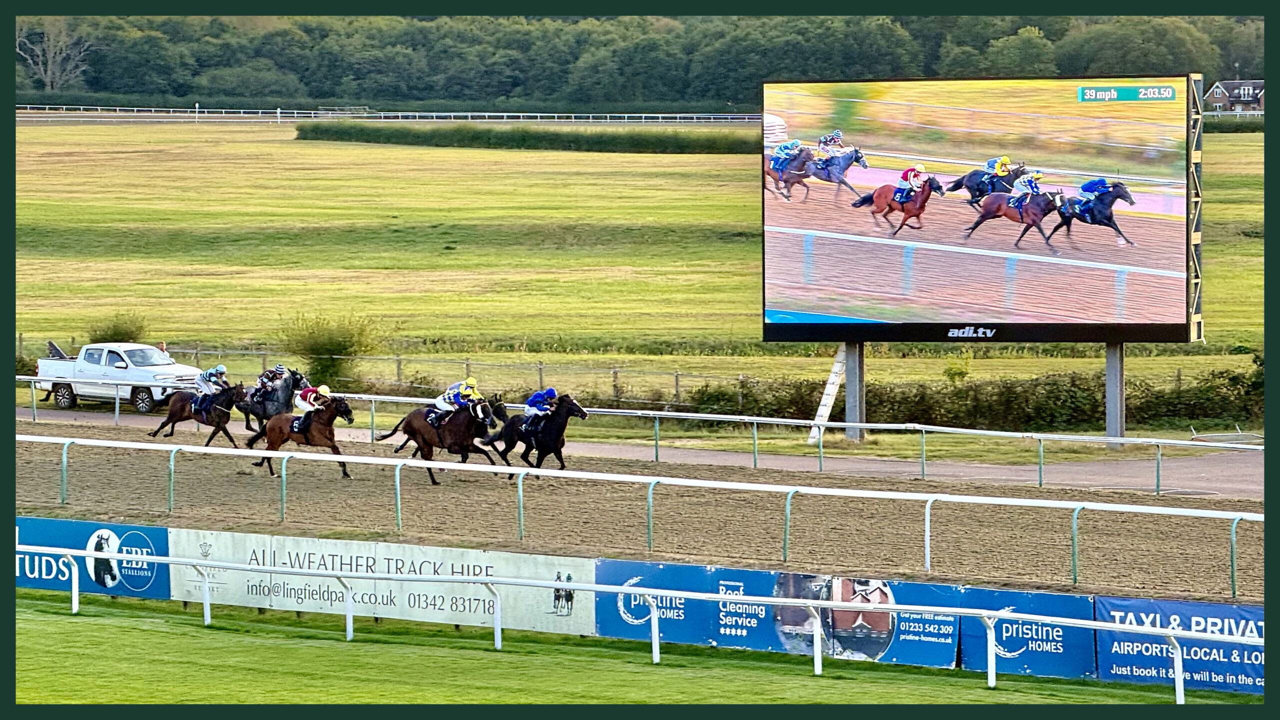 Male business owner networking at Lingfield Park, building B2B video marketing connections in London