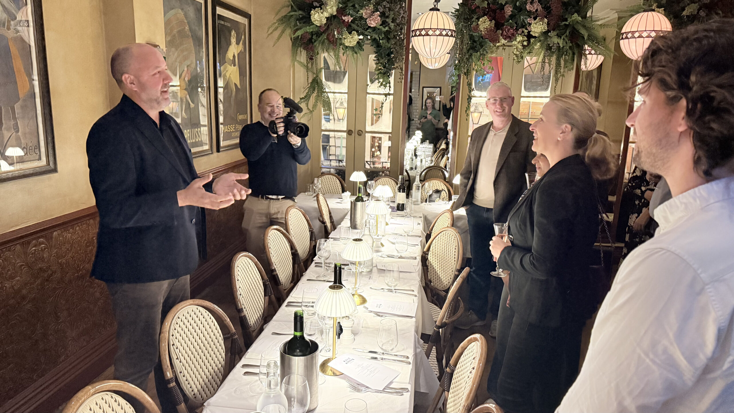 Guests at The Dugout London Dinner at Boulevard Brasserie in Covent Garden