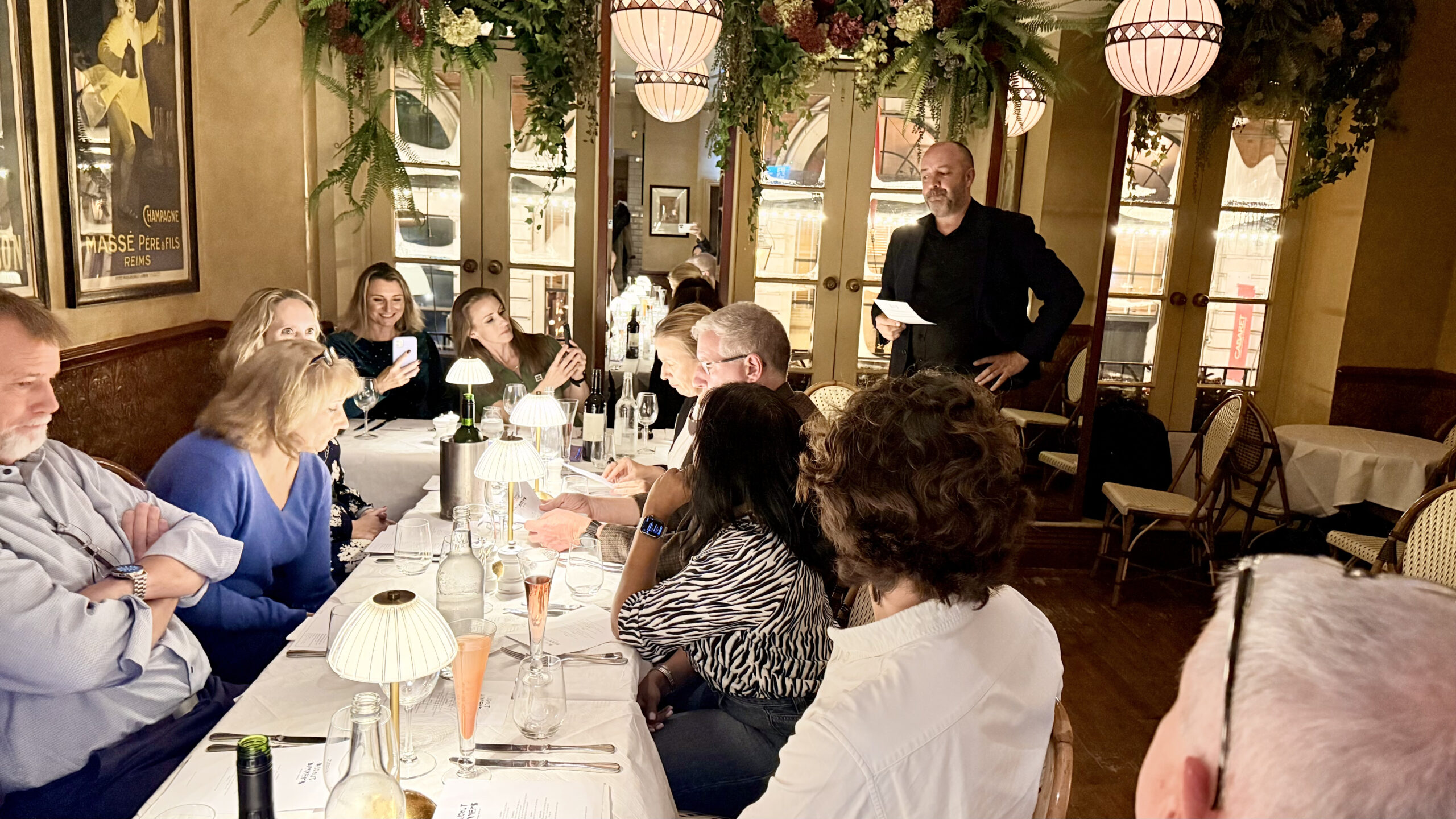 Practical conversations at The Dugout London Dinner, Boulevard Brasserie, Covent Garden.