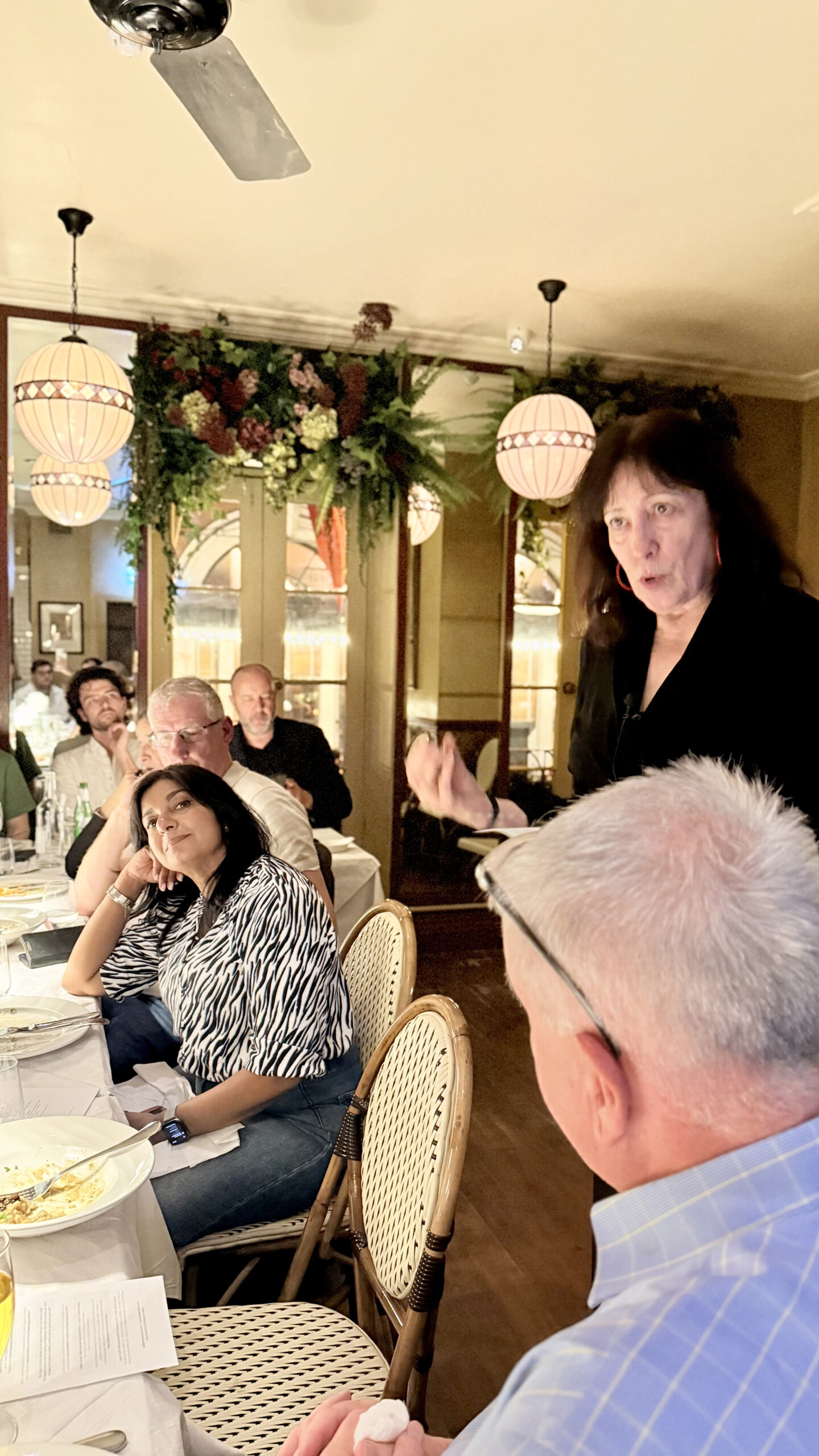 Business conversations at The Dugout London Dinner at Boulevard Brasserie, Covent Garden.