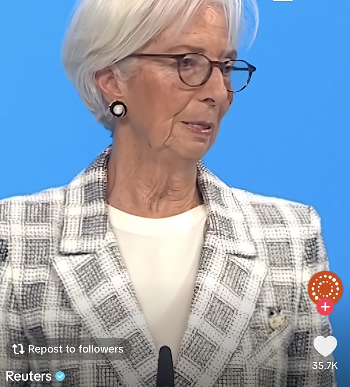 Christine Lagarde meeting Alex from LPV Agency, prompting reflection for London business owners.