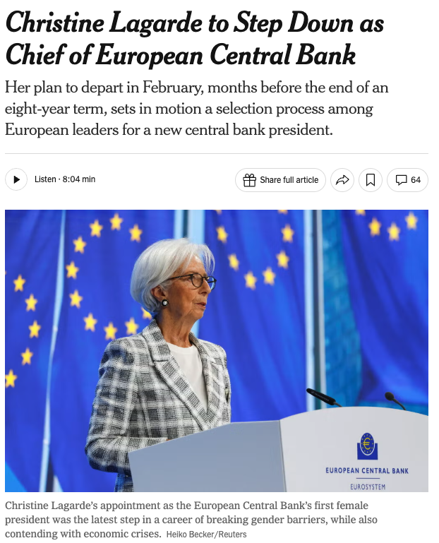 Christine Lagarde with Alex, accompanying reflections on financial headlines and the UK business outlook.