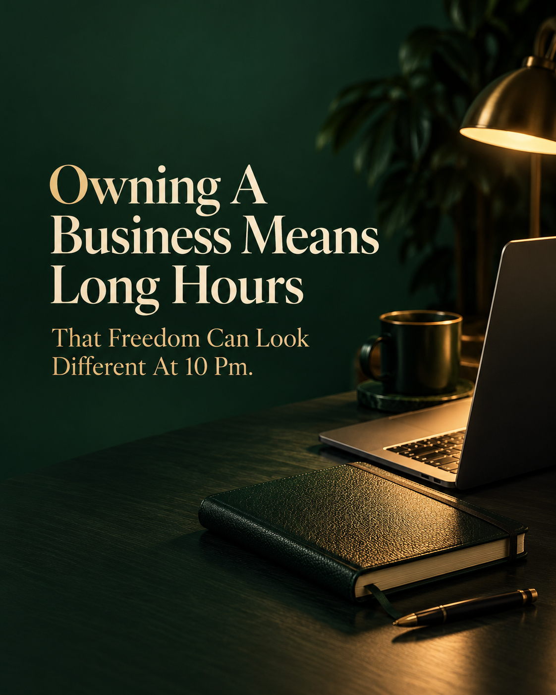 Business owner working late on a laptop at home on Saturday night