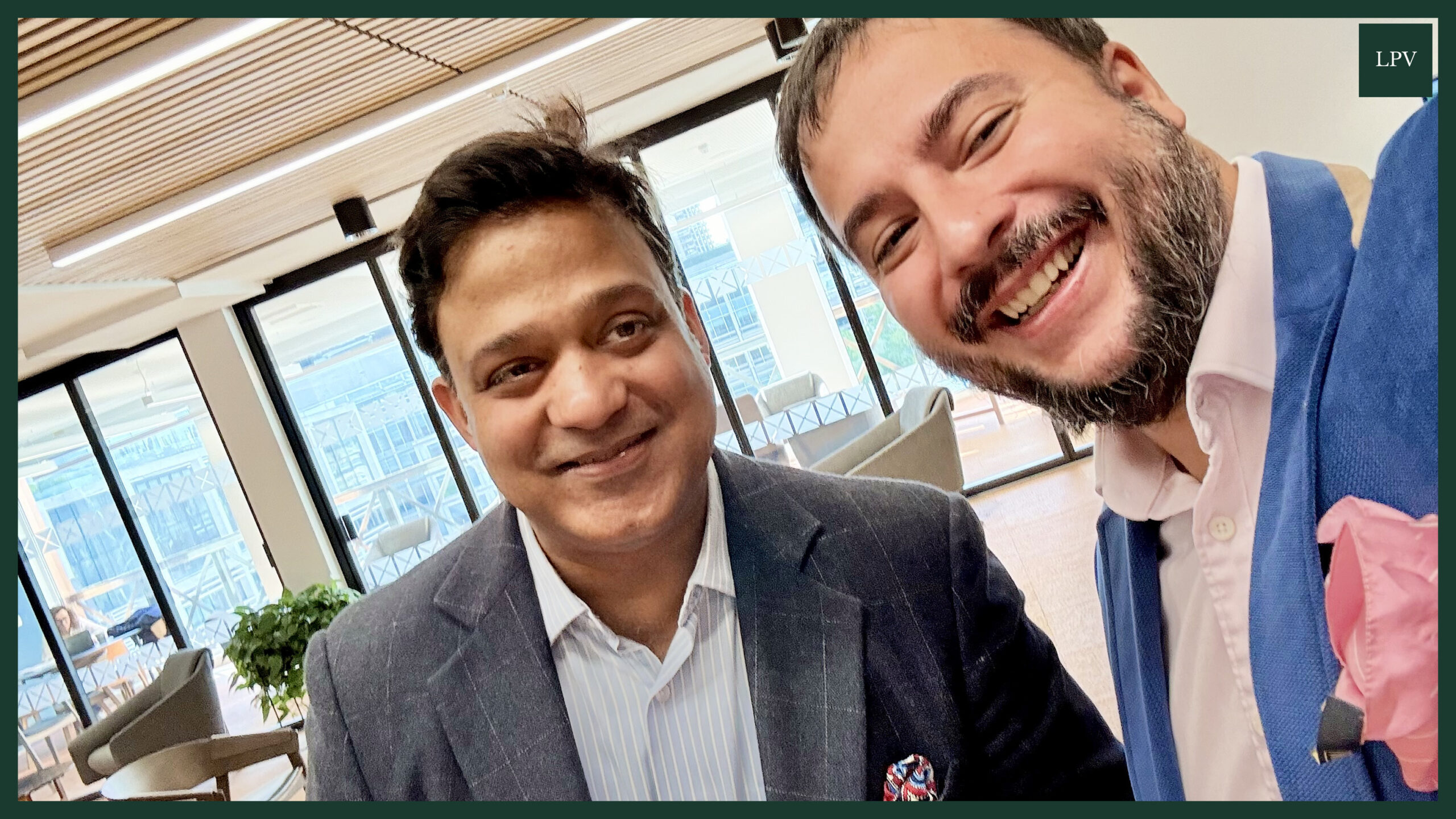 Alex reconnects with Cllr Sumeet Jalan at a Corporate Connections meeting in London.